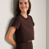 Serene Cropped Tee - Dark Espresso