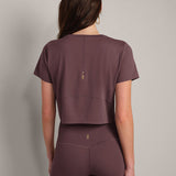 Serene Cropped Tee - Deep Mauve
