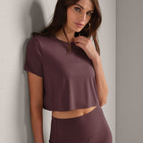 Serene Cropped Tee - Deep Mauve
