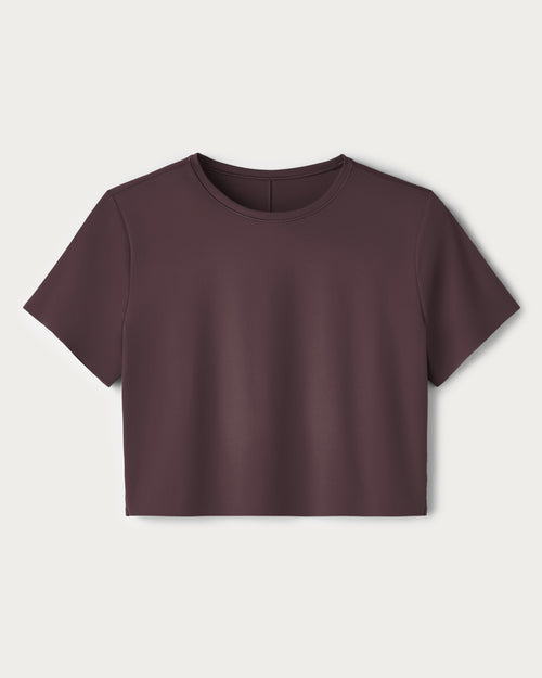 Serene Cropped Tee - Deep Mauve