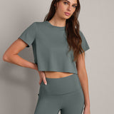 Serene Cropped Tee - Deep Smoke