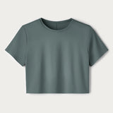 Serene Cropped Tee - Deep Smoke