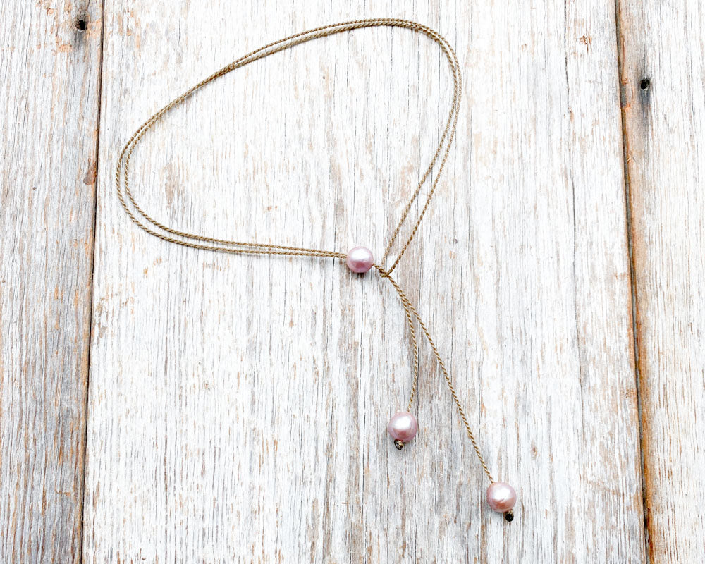 Tula Tie Necklace - Assorted Pearls