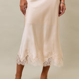 Lace Trim Midi Skirt