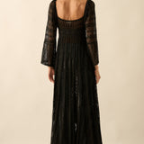 Lace Button Up Layering Midi Dress