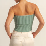 Fold Over Ribbed Tube Top