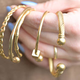 Gold Cuff Bracelet - Waterproof Bold Cuffs - Bangle Bracelet