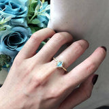 Silver 18k Gold Plated Artificial Moonstone Ring