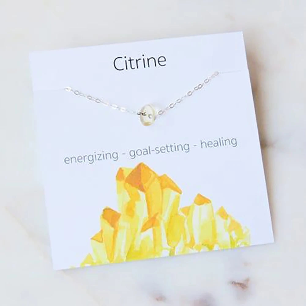 Dainty Raw Birthstone Energy Necklace