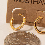 Gold Pave Huggie Hoops