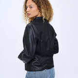 Eclipse Vegan Leather Jacket - Black