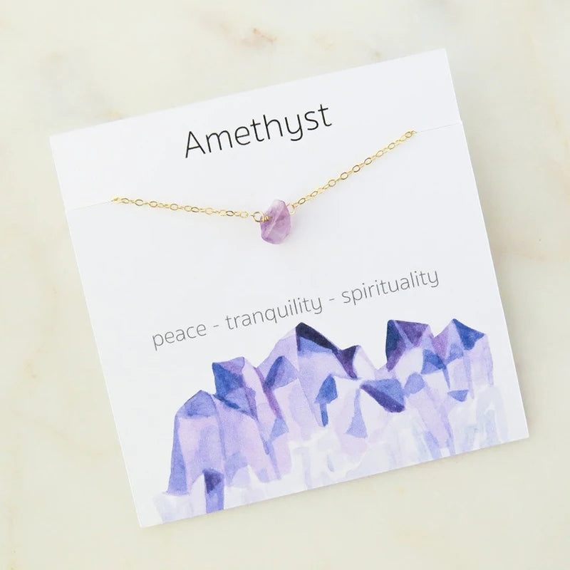 Dainty Raw Birthstone Energy Necklace