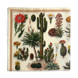 Vintage Cactus Print Silk Scarf - 35" X 35"