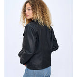 Noir Faux Leather Jacket - Black