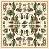 Vintage Cactus Print Silk Scarf - 35" X 35"