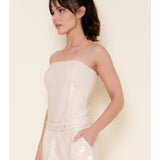 Strapless Sequins Top - Pale Blush