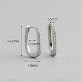 S925 Silver Hoop Zircon Earrings