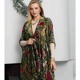 Velvet Muse Burnout Kimono - Green