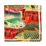Vintage Print Tropical Fish Silk Scarf - 35" X 35"