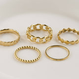 Dainty Gold Rings - Waterproof 18k Gold Stackable Rings