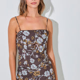 Floral Print Satin Maxi Skirt