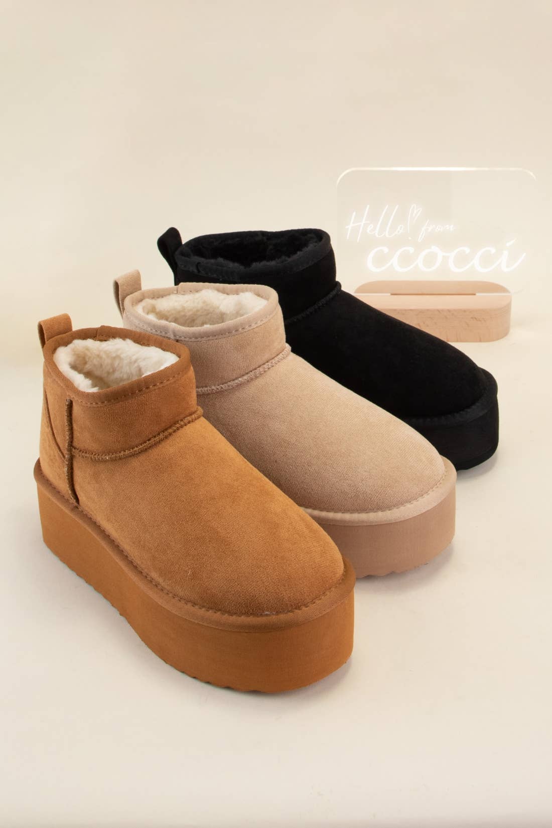 Benji Mini Ankle Platform Fur Lined Boot