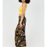 Wide Leg Lace Detail Tie Waist Pants