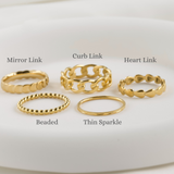 Dainty Gold Rings - Waterproof 18k Gold Stackable Rings
