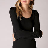 Long Sleeve Scoop Neck Top