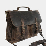 Buffalo Hunter Leather Laptop Briefcase
