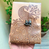 Peacock Embossed Leather Journal diary with 200 pages