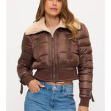 Metro Puff Luxe Bomber - Brown