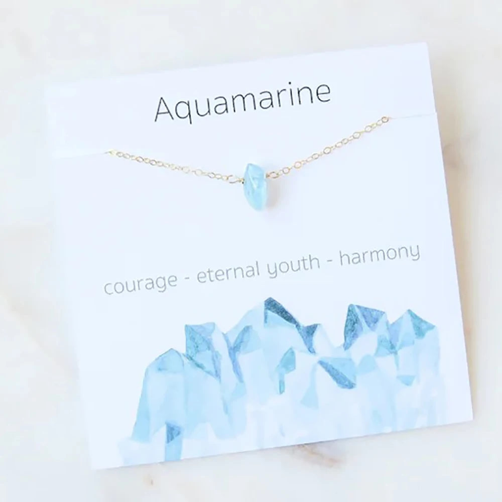 Dainty Raw Birthstone Energy Necklace
