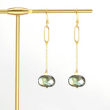Zoe Labradorite Gold Chain Dangle Earrings