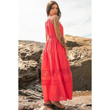 Sleeveless Coral Maxi Dress