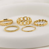 Dainty Gold Rings - Waterproof 18k Gold Stackable Rings