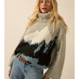 Mountain Fuzzy Turtleneck Sweater - Grey