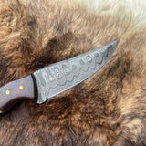 Introducing the Titan TK-060 Damascus Steel Skinner Knife with Rosewood & Stag Grip