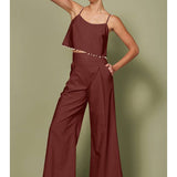 Pearl-Trimmed Linen Blend Trousers