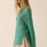 Lightweight Knit Loose-Fit Boatneck Sweater