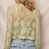Flower Pattern Crochet Cardigan