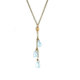 Triple Blue Topaz Stone Necklace