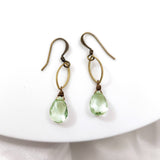 Dainty Green Amethyst Marquis Earrings for Women
