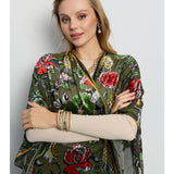 Velvet Muse Burnout Kimono - Green