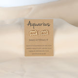 Dainty Gold Zodiac Stud Earrings