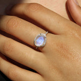 Skye Halo Moonstone Ring