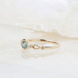 Sterling Silver Apatite and White Zircon Ring