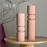 Roman Ribbed Tall Pillar Candle