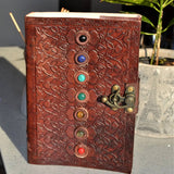 Leather 7 Stone Chakra Journal