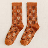 Vintage Flower Print Mid-Calf Socks
